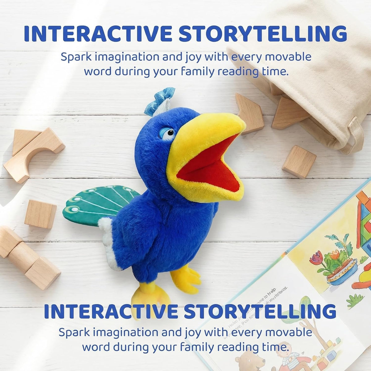 Marine Animals Hand Puppets for Kids, Toddler Includes Sharks - Peacock / Birds - image 4