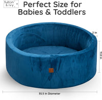 Fulton and Ivy gray velvet memory foam ball pit for babies and toddlers - view 8
