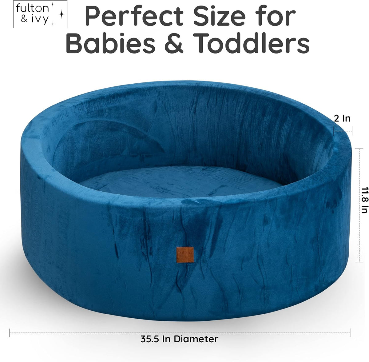Fulton and Ivy gray velvet memory foam ball pit for babies and toddlers - view 8