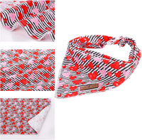 Lionet Paws Spring Daisy Dog Bandana Washable Cotton Handkerchief - Stripe Hearts / Large (Pack of 1) - image 2