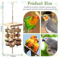 Macaw Toys Extra Large Parrot Toys Natural Wood Bird Chewing Toys - C: With Nut - image 2