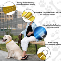 Martingale Dog Collar, Adjustable No Buckle Slip Collar, XS - Yellow / Small(Length:11-15'', Width:3/4'') - image 2