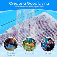 Aquarium Filter Media Bags for Aquarium with Zipper, Fine Mesh Bag Reusable Strong Polyester for Activated Carbon, Bio Filter Balls, Ceramic Rings, Filter Stones, White 10PCS 3.93" x 3.93"