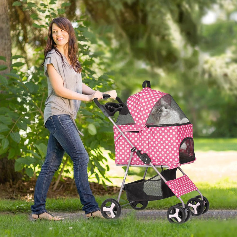 Luxury Foldable Pet Stroller – Breathable & Travel-Friendly-Pet Carriers & Travel-BIG FRENCHIES-Jane's Pet Boutique