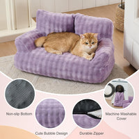 Cat Couch Bed, Cute Pet Sofa for Indoor Cats, 26"x15" - Dusty Purple / 26"L x 15"W x 12.5"Th - image 3
