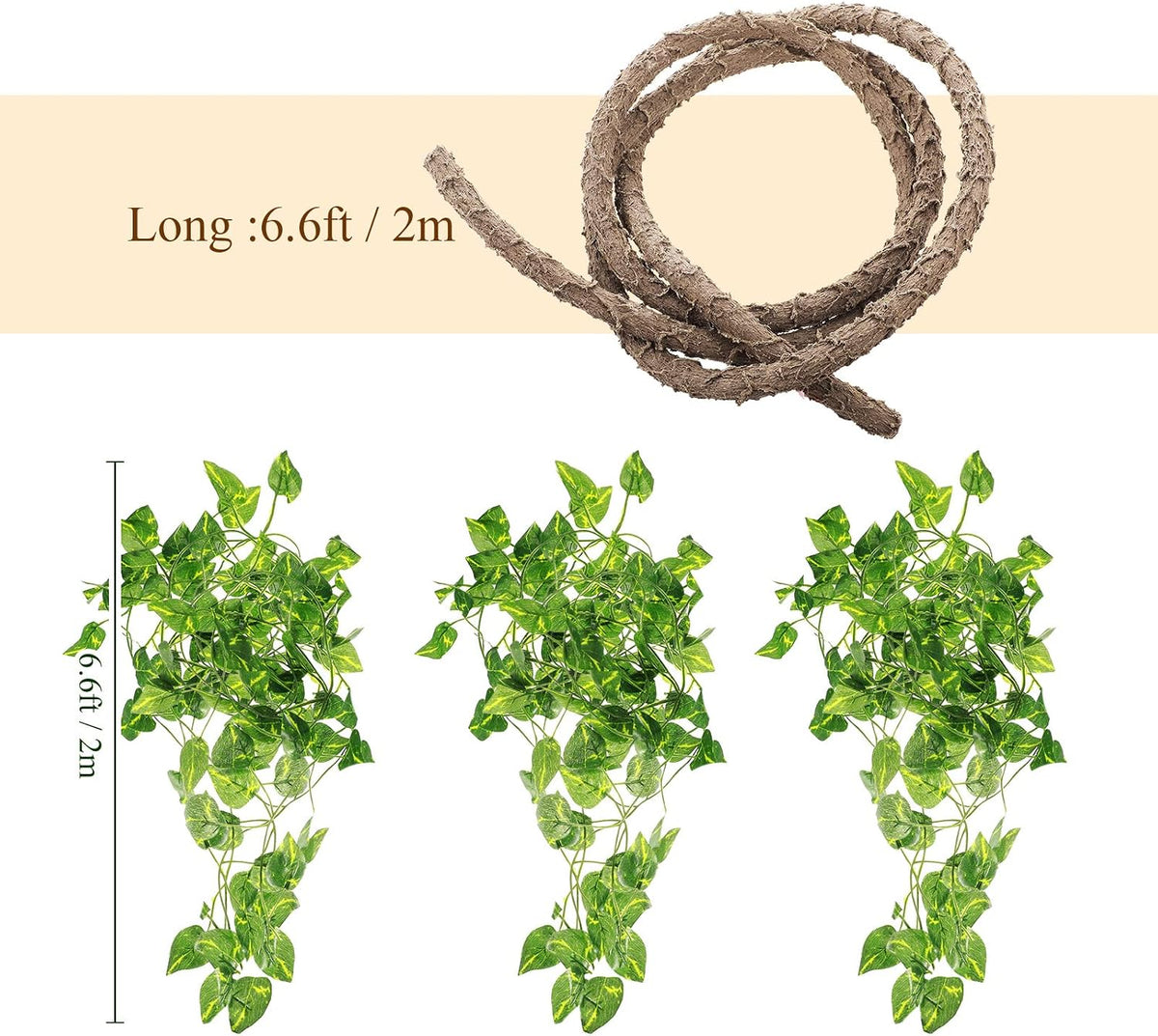 Canlierr 4 Pcs Reptile Vines Flexible Bendable Jungle Climbing - image 3