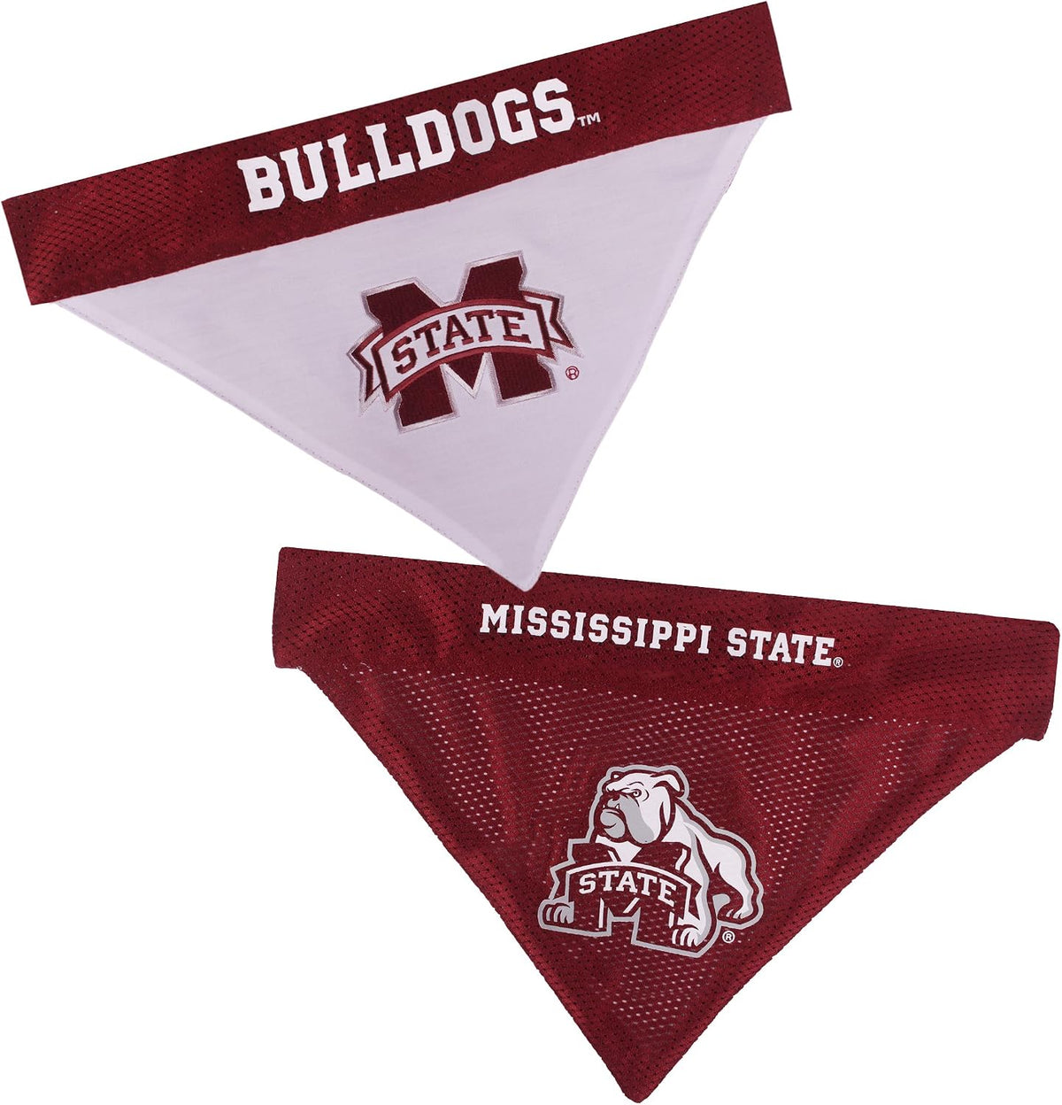 Pets First Collegiate Pet Accessories, Reversible Bandana - Small/Medium / Mississippi State Bulldogs