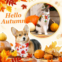 Chunful 100 Pcs Fall Dog Bandanas Bulk Maple Leaf Print Autumn Pet - Maple / 25.6 x 17.7 x 17.7" - image 4