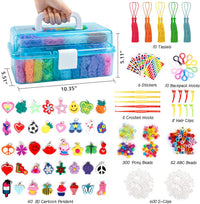 INSCRAFT 17500+ Rubber Loom Bands with 3 Layer Pink Container - Blue - image 2