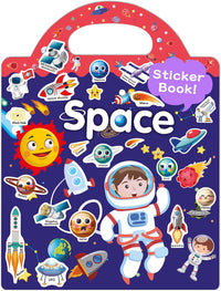 Benresive Reusable Sticker Book, Travel Stickers for Kids - Space