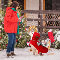 Santa Dog Costume, Dog Christmas Outfit, Riding Pet Costume - Sweater Santa Claus / L(Neck:14.2-17.7" Chest:20-25.2") - image 4