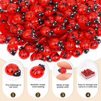 200pcs Mini Resin Ladybug Decor Tiny Ladybug for Crafts Dollhouse - 200pcs Mini Resin Ladybug - image 3