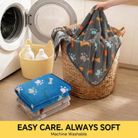 Luciphia 3 Pack Cute Dog Blankets Soft Fleece for Small Puppy Cat - Happy Paws / 41x31 inch (Pack of 3) - image 4
