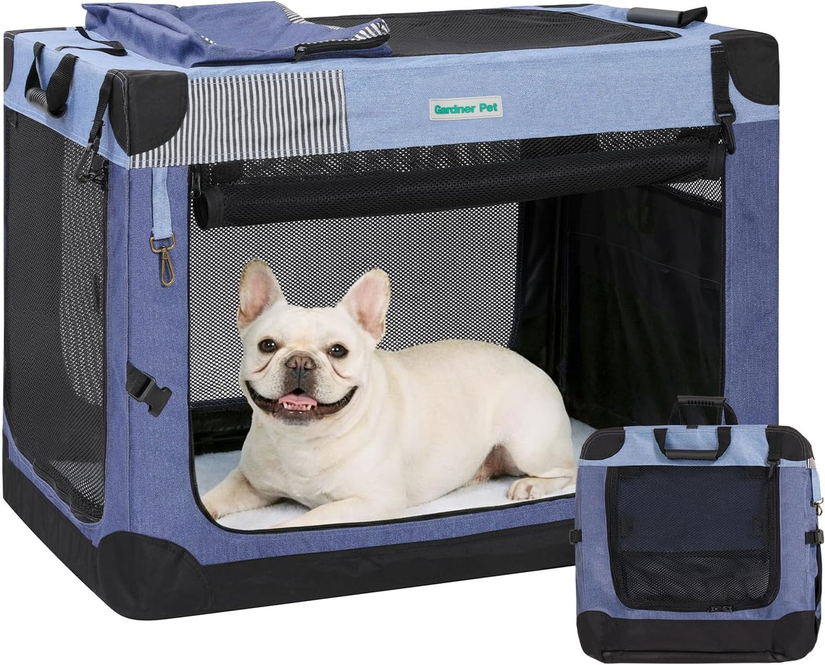 Gardner Pet Soft Collapsible Dog Crate - Blue / 26.0"L x 18.0"W x 18.0"H