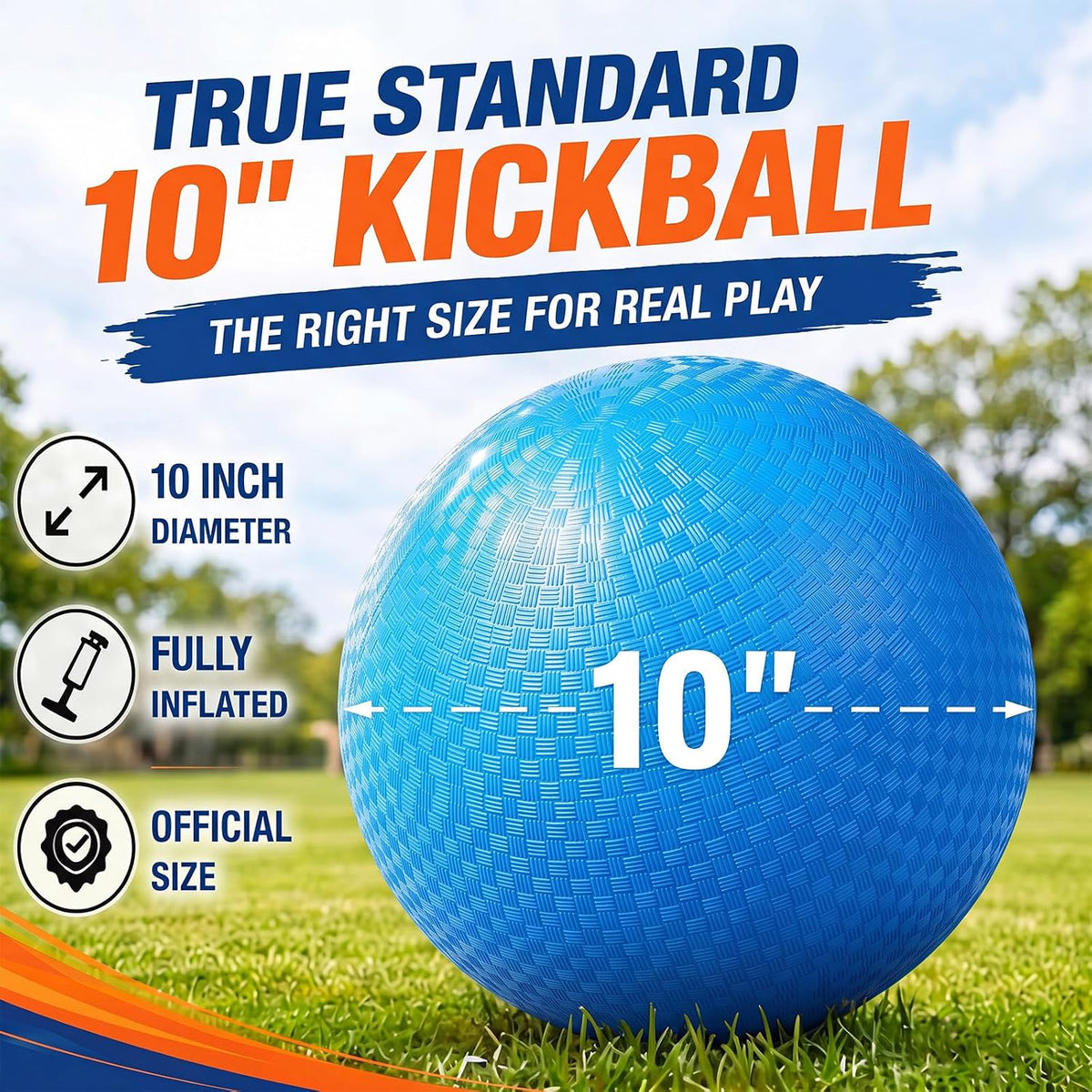 Jenaai blue kickball set with 10 inch ball, rubber bases, cones, scoreboard and pump - view 18