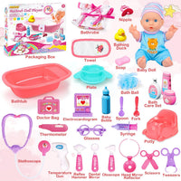 Baby Doll Toys Set, 24PCS Dolls Care Toy Playset for Girls 3-8 Pretend Play – Fun for Kids & Family - 29 Pcs - image 2