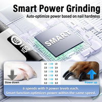 Casfuy Smart 6-Speed Dog Nail Grinder with LED Lights Safe - White - image 3