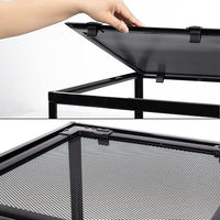 REPTIZOO 67 Gallon Large Reptile Terrarium 24"x18"x 36" Glass Paludarium Tank, Tall Reptile Enclosure Habitat with 10” Deep Base, Siphon Gravel Cleaner Set and Plants Growing Cotton Mat Included