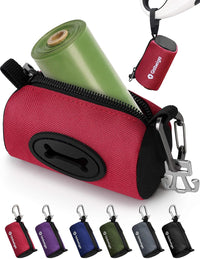 Gobeigo Dog Poop Bag Holder with Used Bag Carrier – Essentials for Dogs - Red