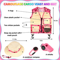 INNOCHEER Kids Explorer Kit & Bug Catcher Kit & Safari Costume Kit - Camouflage Pink - image 3