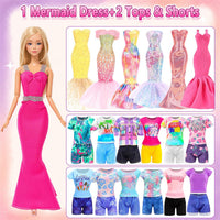 14 Sets Doll Clothes Mermaid, Floral Dresses - image 4