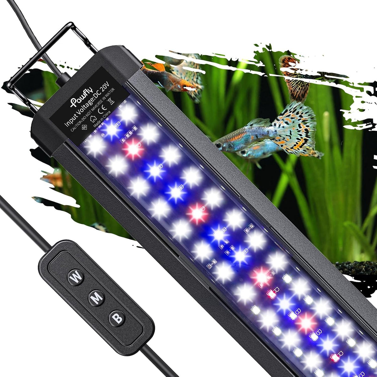 Pawfly 11W Aquarium LED Light for 12 to 18 Inch Fish Tanks Extendable - Basic / 48"-54"