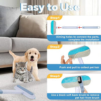 Pet Hair Removal Tool, 4 in 1 Reusable Washable Lint Brush for Cat and Dog Hair Remover, Gentle on Furniture with Extra Long Handle for Couch, Carpet, Clothing, Bedding, Car, Window