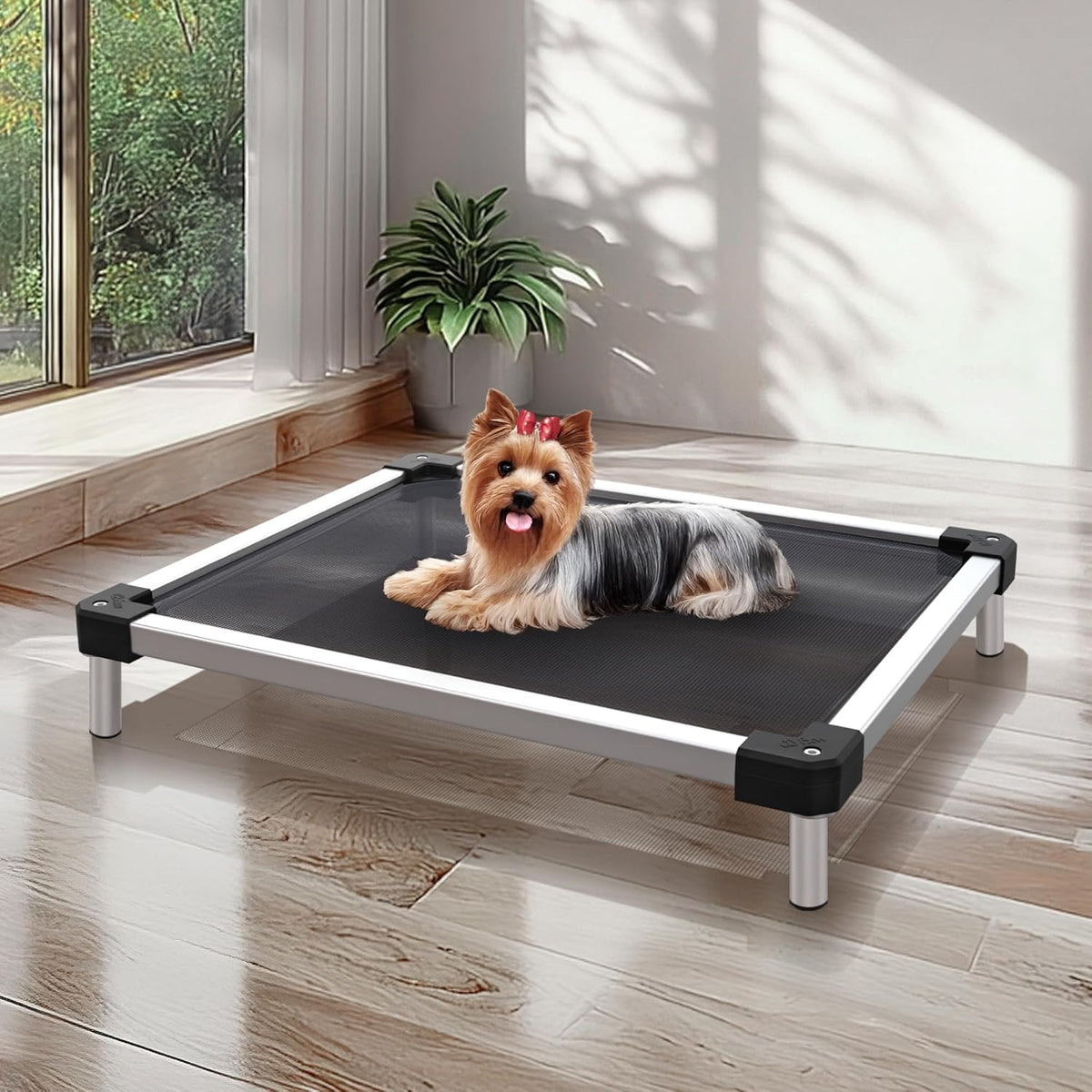 FXW TitanNest Cooling Chew-Proof Elevated Dog Bed for Medium Dogs – Essentials for Dogs - Standard Dog Bed / XXS-Toy Dog (24.0"L x 20.0"W x 4.1"H)