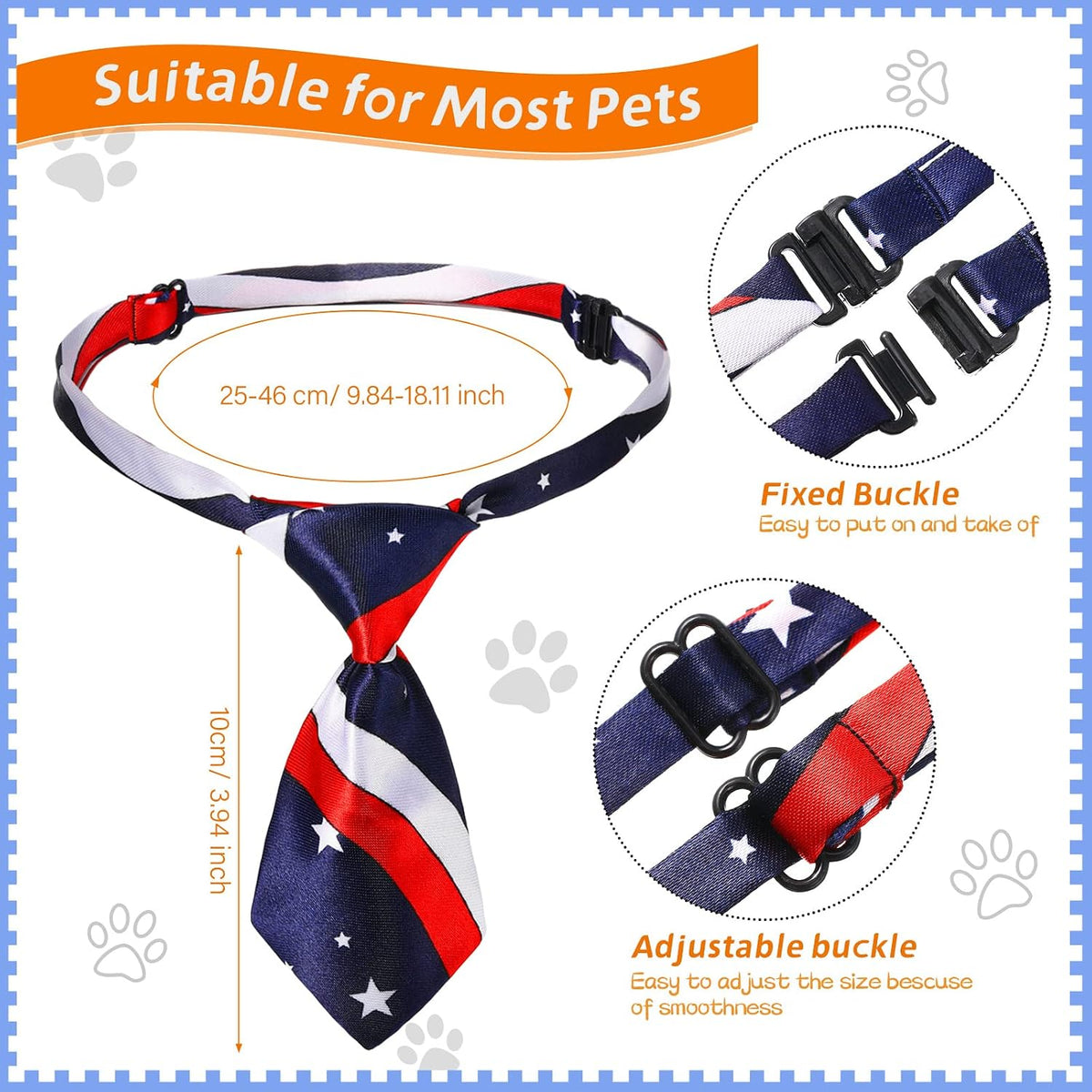 Sadnyy 50 Pcs Dog Ties Adjustable Neck Ties for Dog - Solid - image 2