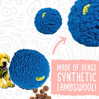 HuggleHounds Plush Ball Dog Toy, Dog Fuzzy Ball Toy - Small / Treat Dispensing Ball - image 4