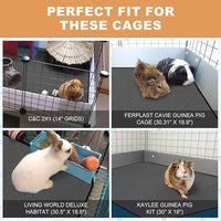 Washable Guinea Pig Liners for Cage, 3 Pack 24" X 47" Super Absorbent Reusable Guinea Pig Bedding Pee Pads Tarp Bottom for C&C Cage with Rabbits, Bunny, Chinchesillas, and Other Small Animals
