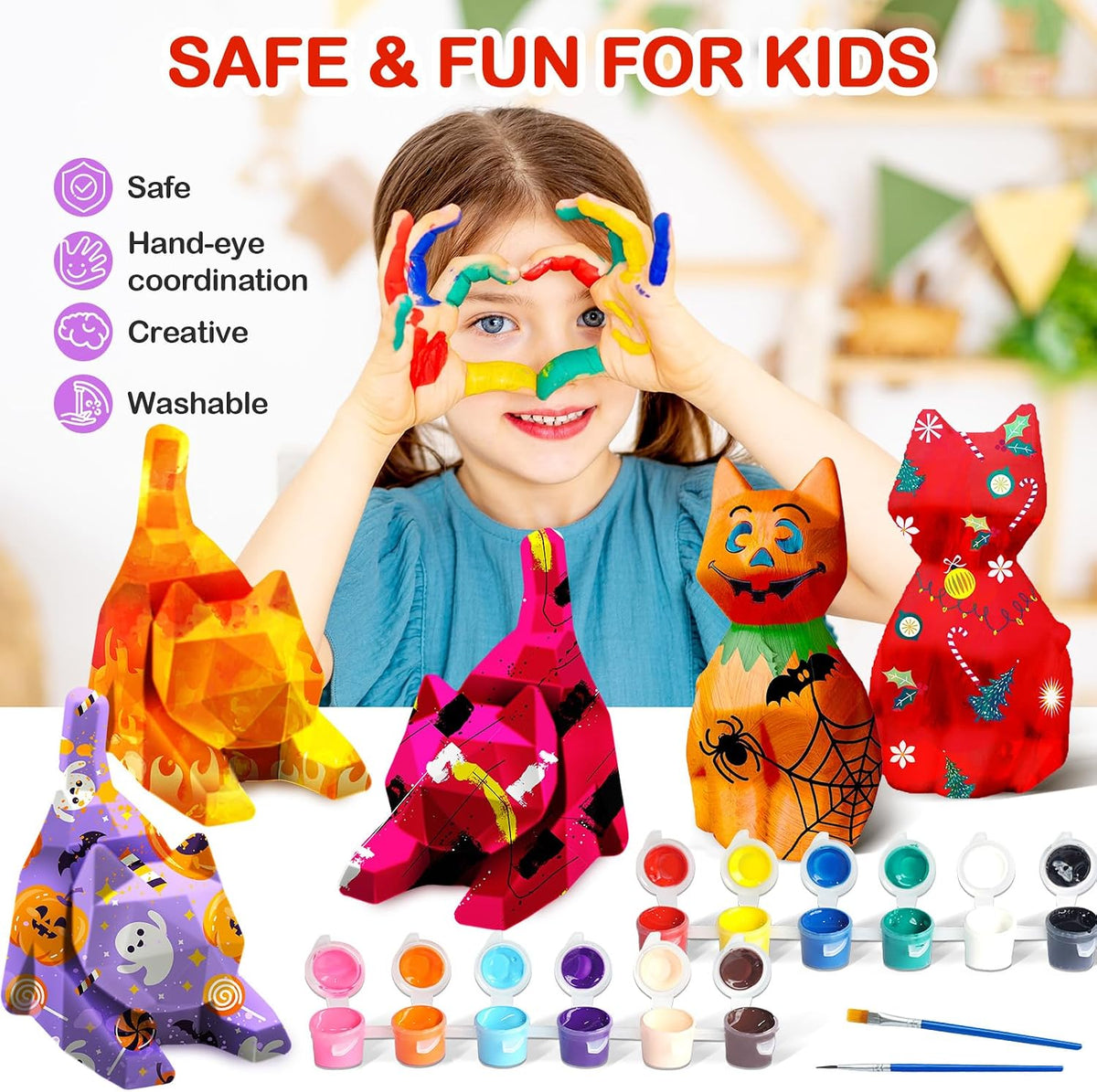 Goodyking Paint Your Own Cat Lamp Kit - Cat & Laying Cat 2pcs - image 3