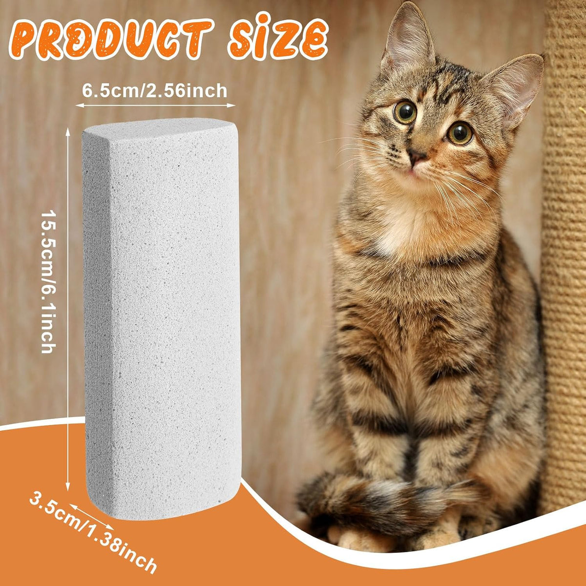 Abbylike 6 Pcs Pet Hair Remover Stone - 3 / Gray / 6.1 x 2.56 x 1.4 Inch - image 2