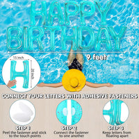 Shappy Happy Birthday Pool Floats Balloon – Fun for Kids & Family - Turquoise / 20'' / Sequins - image 2