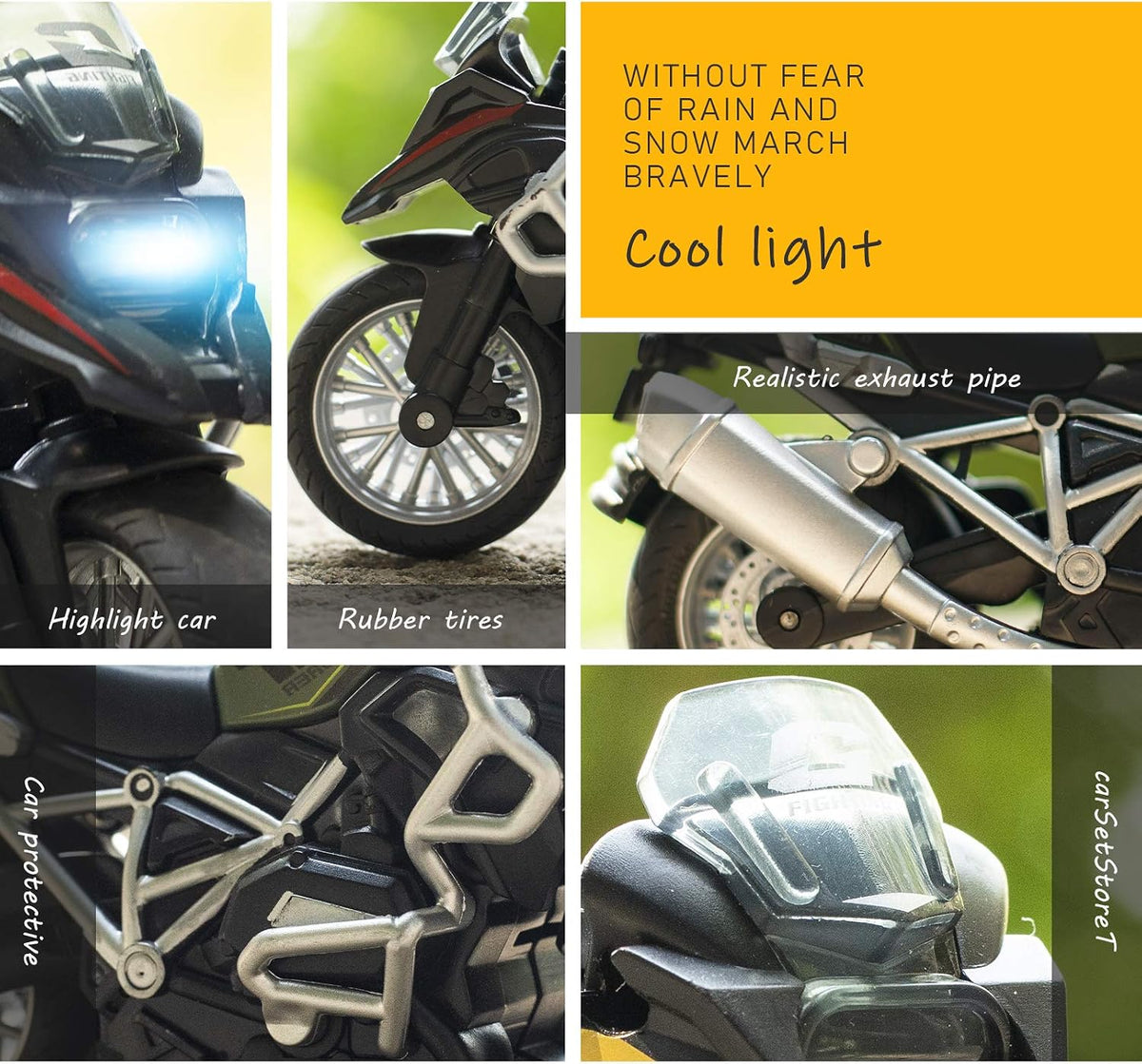 MING YING blue diecast motorcycle toy with sound and light - view 9
