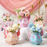 Fulmoon 6 Pcs Tea Party Decoration Flower Box Table Teapot - 6 / Cute