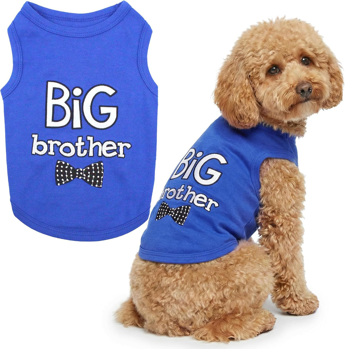 Parisian Pet Dog Shirt, 100% Cotton Shirts for Medium Dogs - Big Brother / Large (12-18lbs)