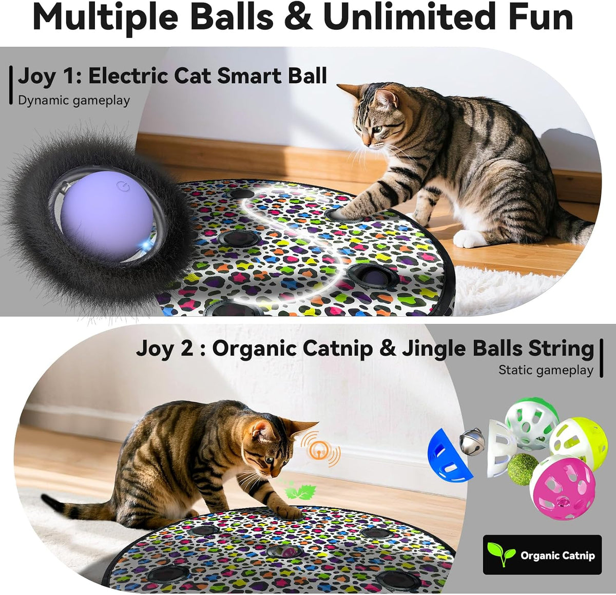 ORSDA Interactive Cat Toys Ball - Periwinkle Ball & Support Loop Mat - image 3