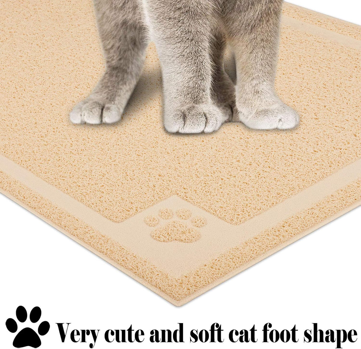 UPSKY Large Cat Litter Mat Trapper 35"×23", Waterproof, Non-Slip - Beige - image 3