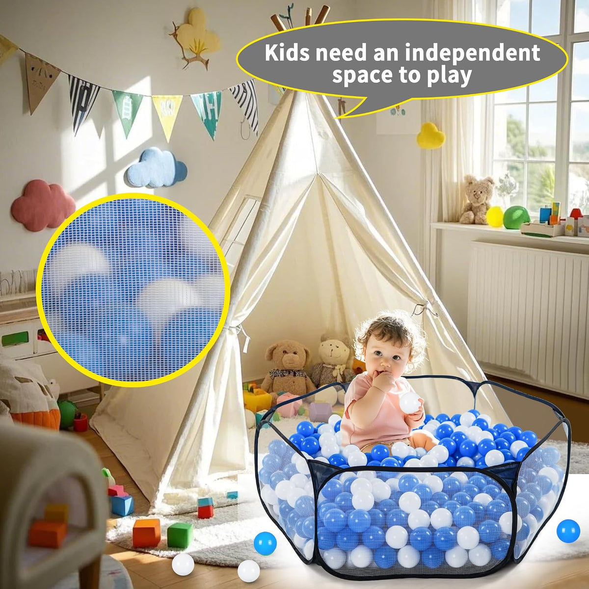 STARBOLO Gray Kids Ball Pit - Black - image 2