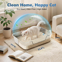 Stainless Steel Cat Litter Box with Low Entry - Silver / 23.4"L x 15.6"W x 7.8"H - image 3