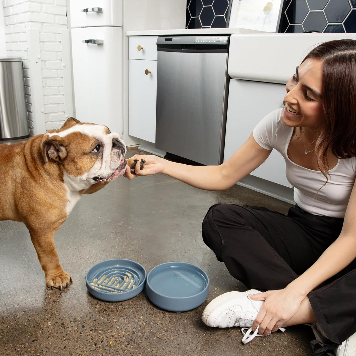 The Perfect Dish, Silicone Dog Bowl for Food & Water - Terracotta / Medium (7.5” Across x 2.25” Tall) - image 3