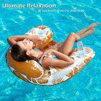 Jasonwell Inflatable Pool Float Chair - TropicalBlue+Gold / X-Large / 2 - image 2