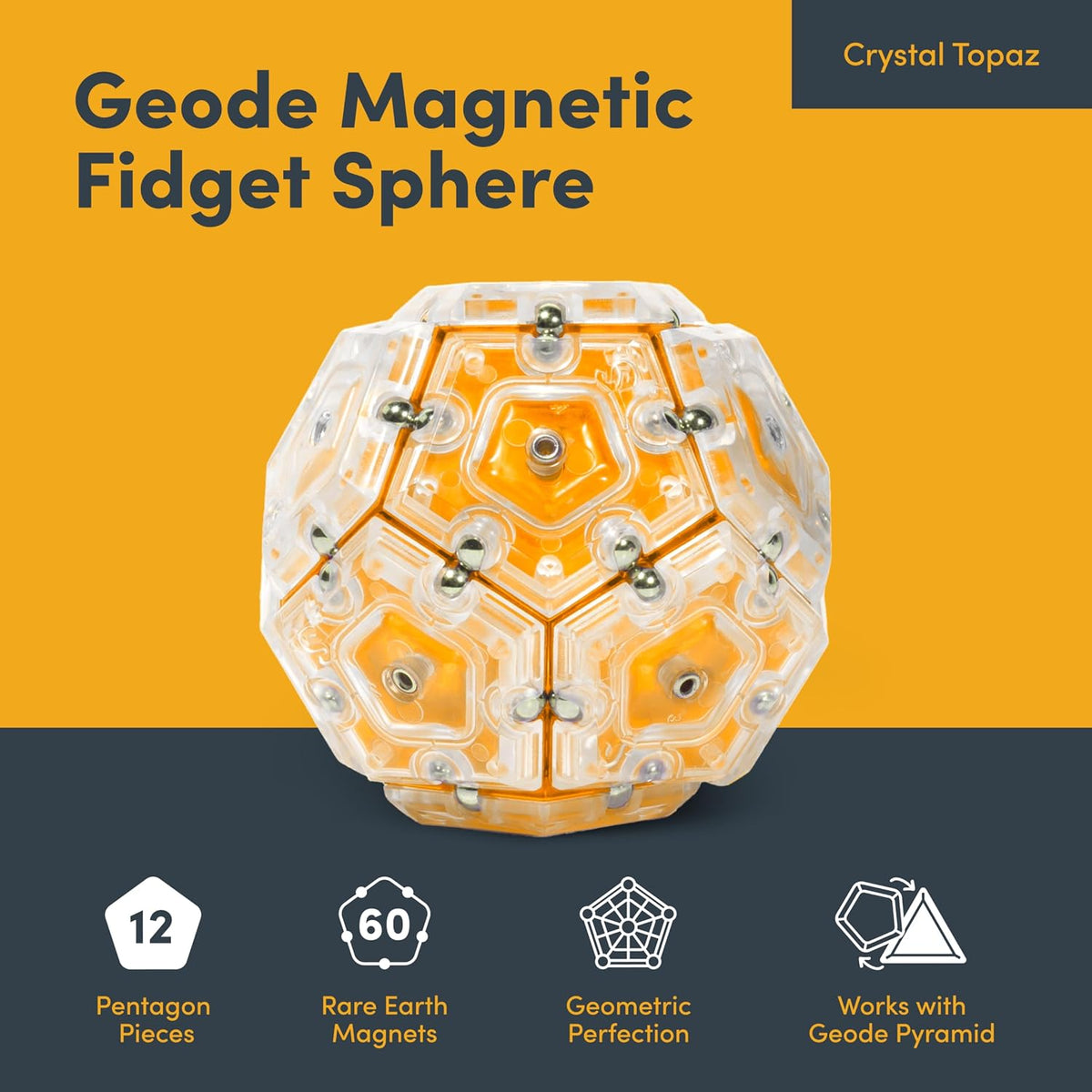 Speks Geode Magnetic Sphere - Topaz - image 2