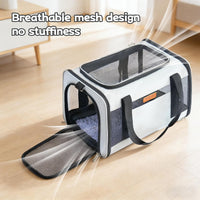 YUNIQUE Soft-Sided Cat & Dog Carrier for Pets Up to 15 Lbs - lightgrey - image 3