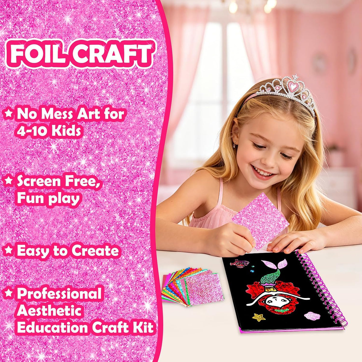 FUNNYB&G Foil Art Craft Kit for Kids - Princess - image 3