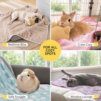 1 Pack 3 Blankets Super Soft Cute Dot Pattern Pet Blanket Flannel - Beige/Brown/Pink / 41x31 inch (Pack of 3) - image 3