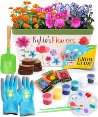 Home Grown Paint & Grow Flower Gardening Kit Set for Boys and Girls - Craft Activity Toy for Kids, Ages 5 6 7 8-12 Years Old - Unique Birthday Present - Plant Gift Toys