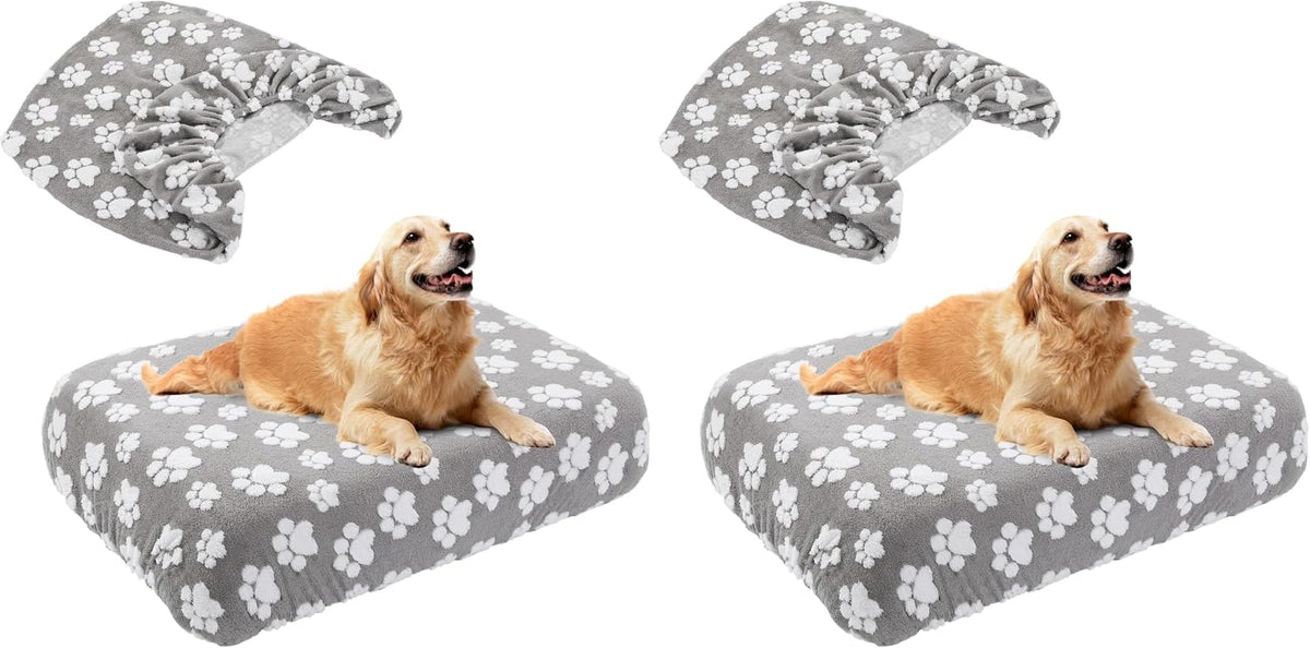 BALAPET Washable Dog Bed Cover 100% Waterproof - 36x27x6in (Pack of 2) / Gray