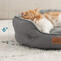 Bedsure Small Dog Bed Washable, Round Cat Beds for Indoor Cats - 20"L x 19"W x 6"Th / Grey - image 4